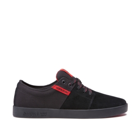 Tenis Bajos Supra STACKS II Hombre Negras/Rojas/Negras (MX-38930)